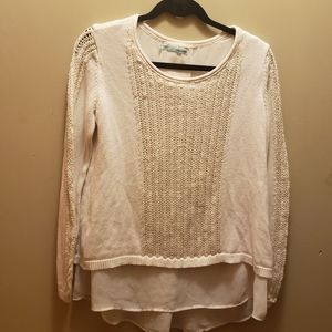 Small Maurices layered sheer top with attached sweater